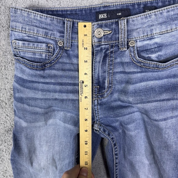 BKE Alec Jeans Mens 28x34 Whisker Straight Light Wash Denim Low Rise Cowboy - Picture 10 of 14